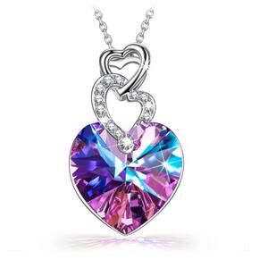 Kate Lynn Austrian crystal and cubic zirconia radiant hearts necklace